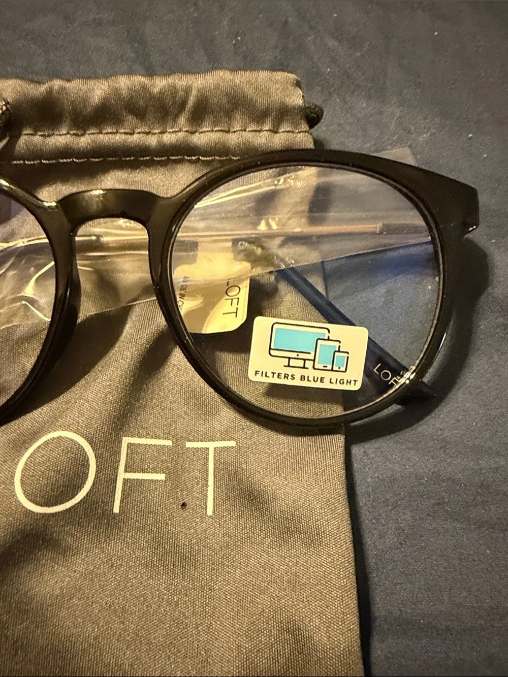 LOFT Black Round Blue Light Glasses